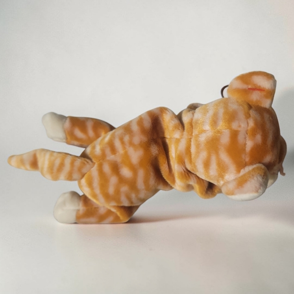 Vtg 1999 Ty Amber Tabby Cat Kitty Beanie Baby 8" - Picture 4 of 11